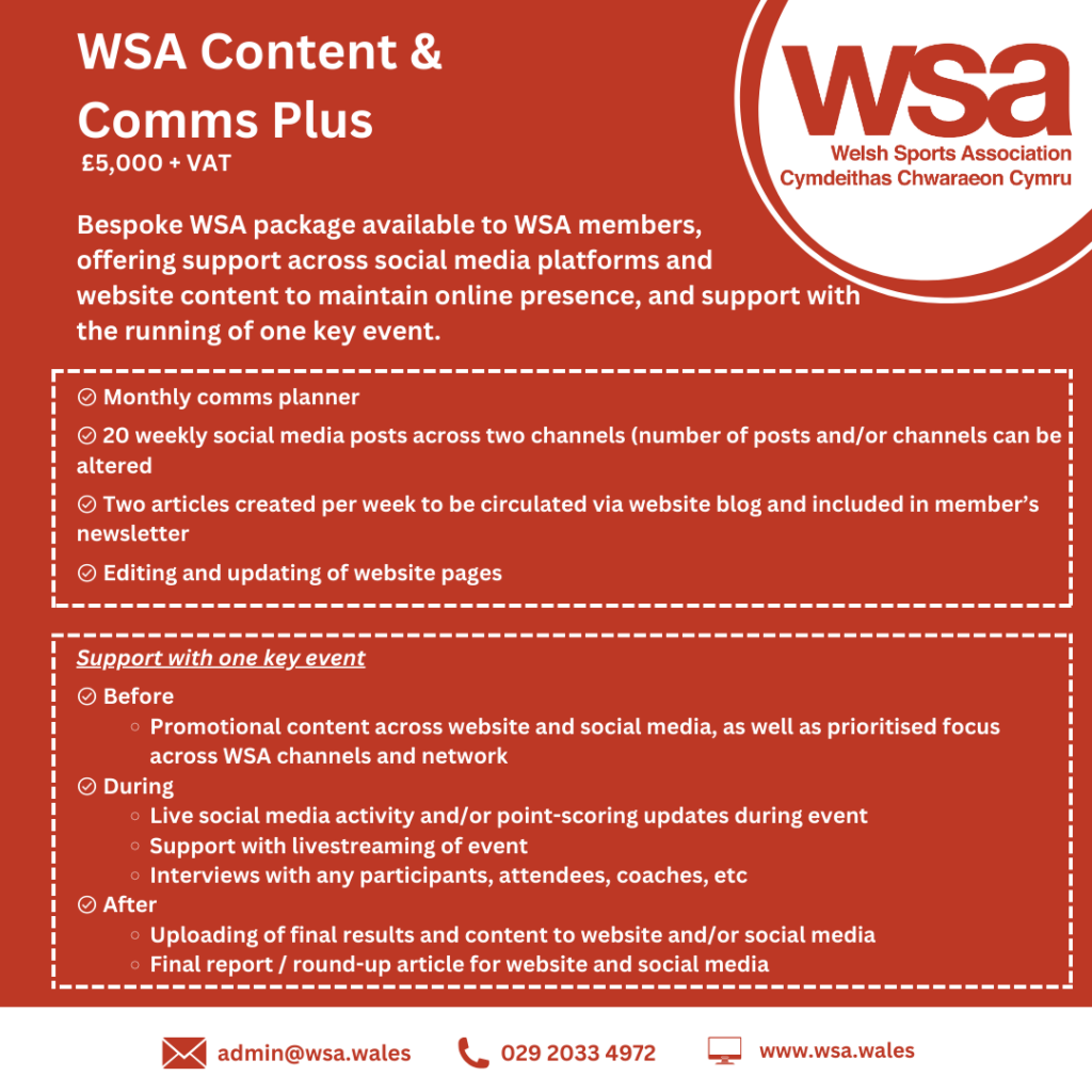 The WSA Content & Comms Plus service template.